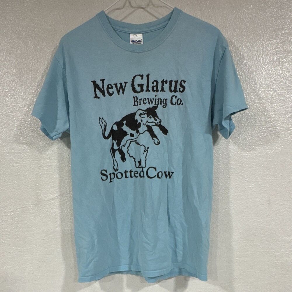 New Glarus Brewing Co Spotted Cow Souvenir Shirt Let’s Go Cow Tipping Wisconsin